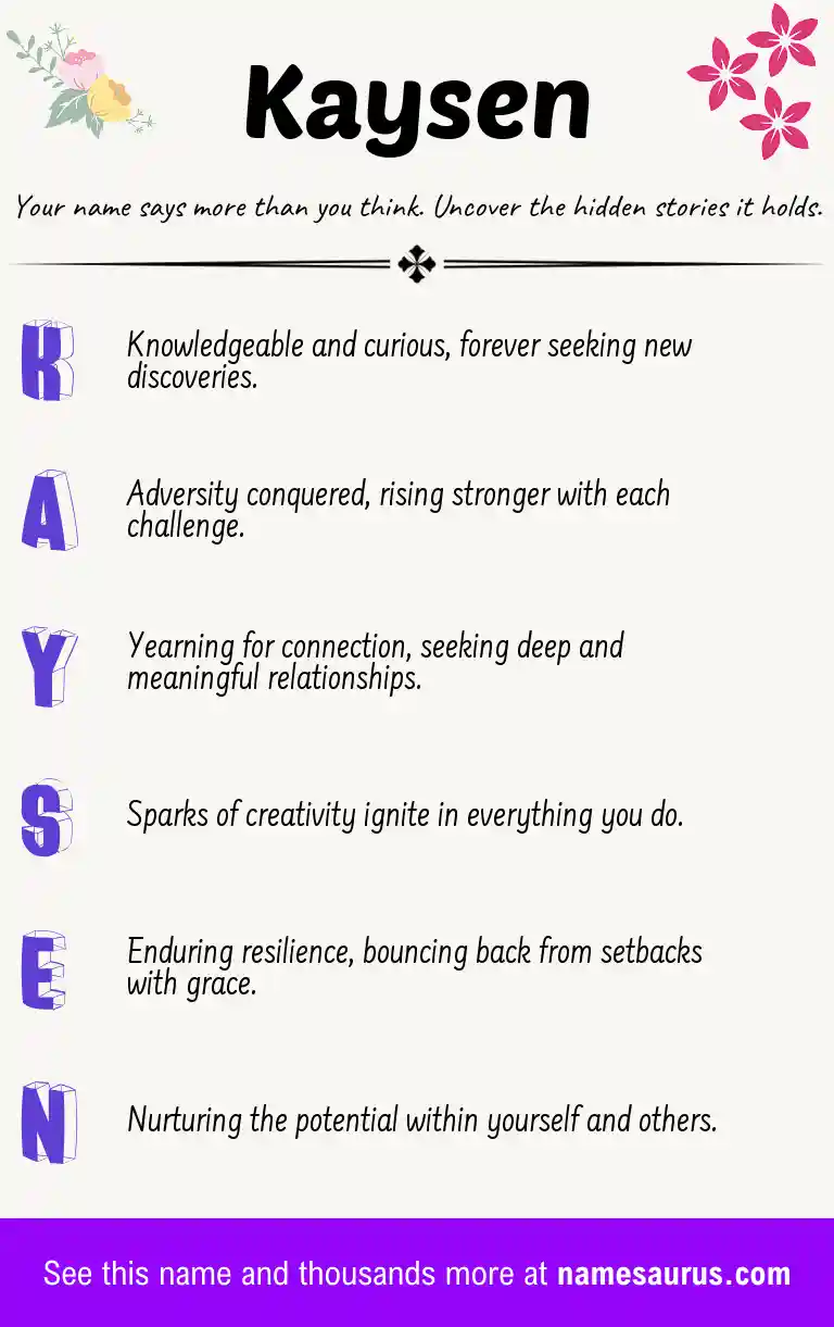 Acrostic poem about Kaysen.