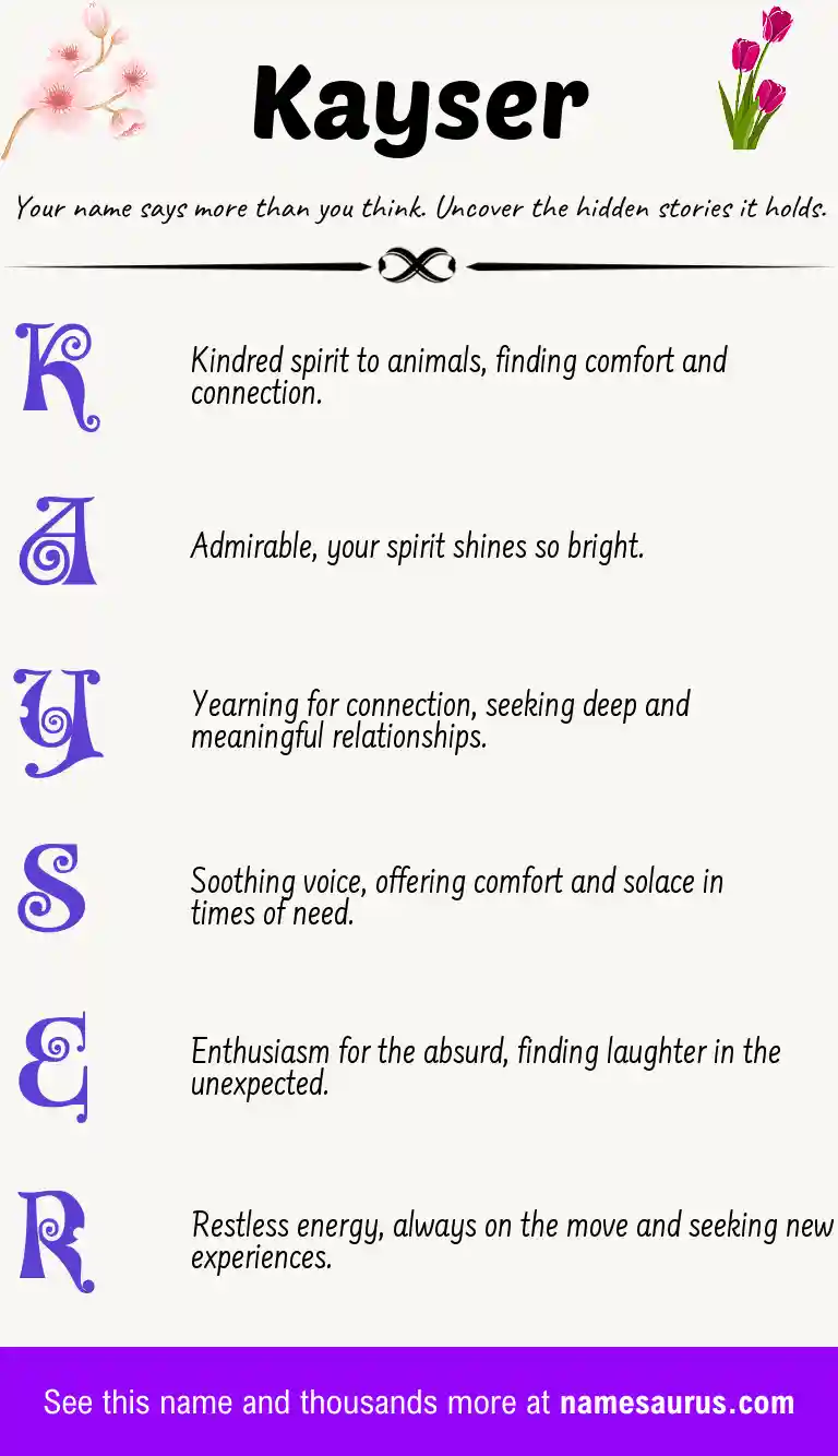 Acrostic poem about Kayser.