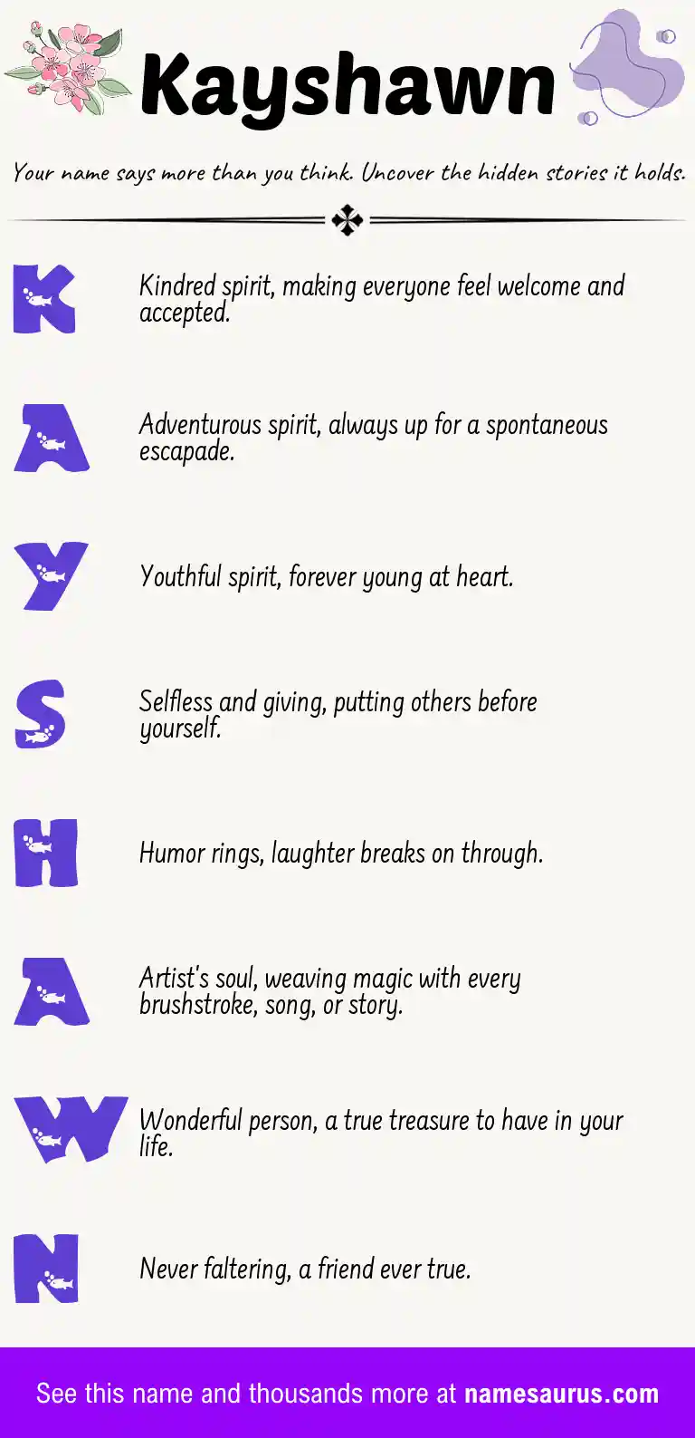 Acrostic poem about Kayshawn.