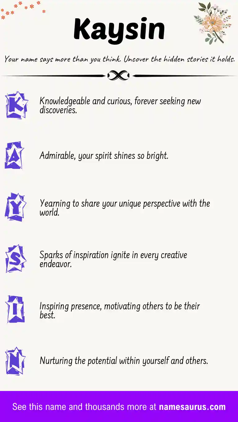 Acrostic poem about Kaysin.