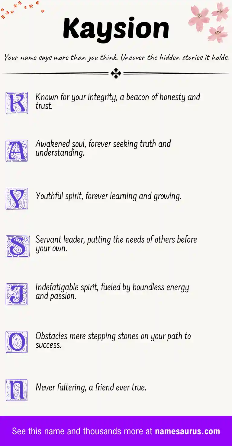 Acrostic poem about Kaysion.