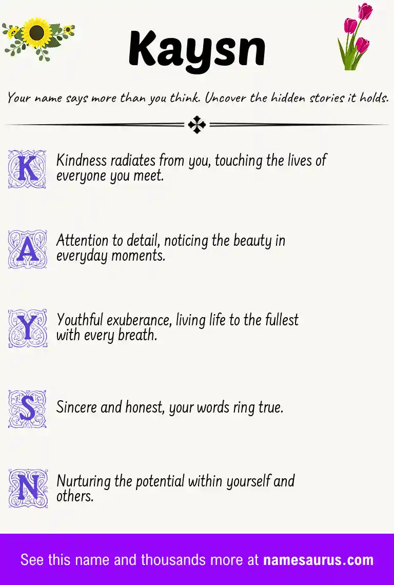 Acrostic poem about Kaysn.