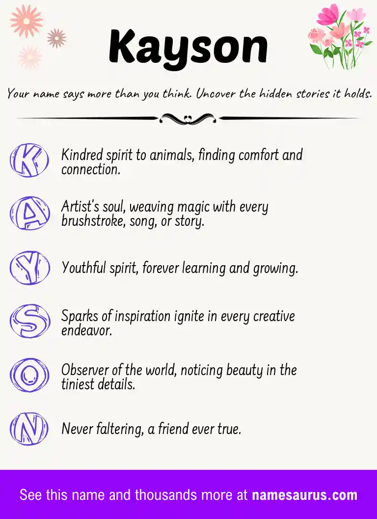 Acrostic poem about Kayson.