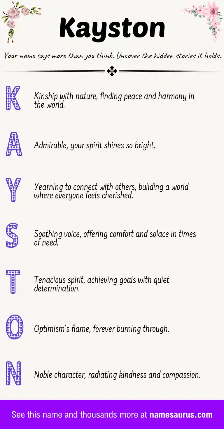 Acrostic poem about Kayston.