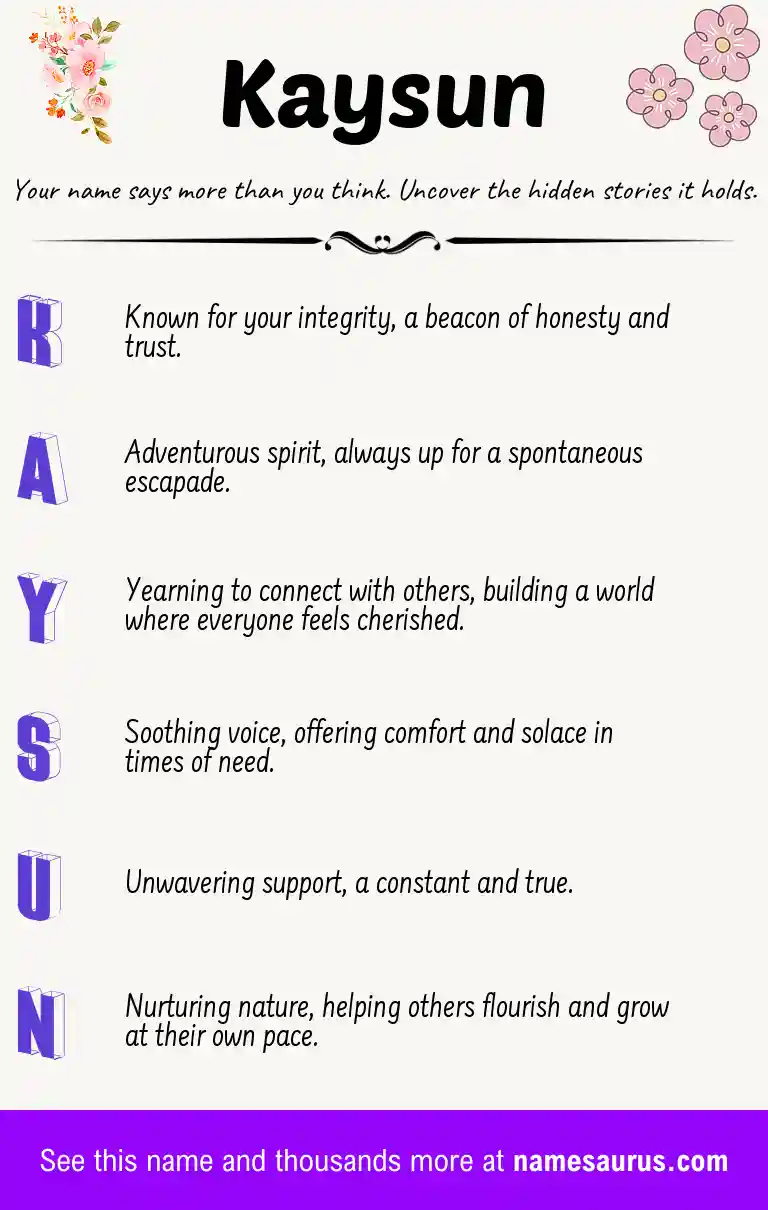 Acrostic poem about Kaysun.