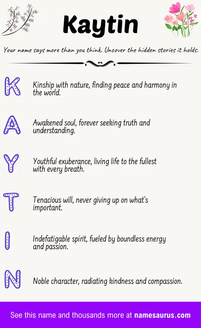 Acrostic poem about Kaytin.