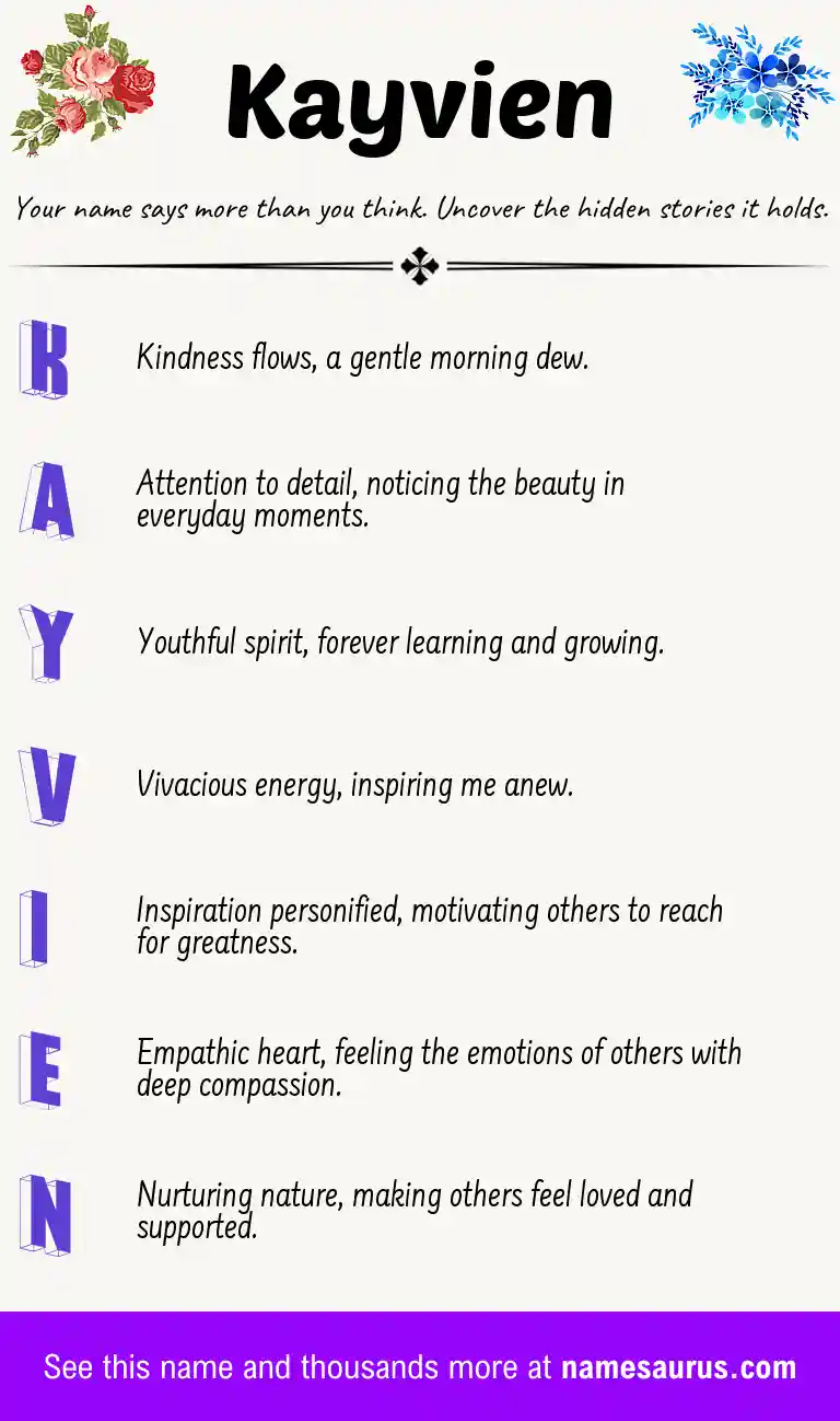 Acrostic poem about Kayvien.