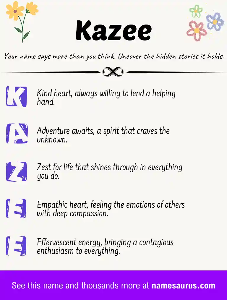 Acrostic poem about Kazee.