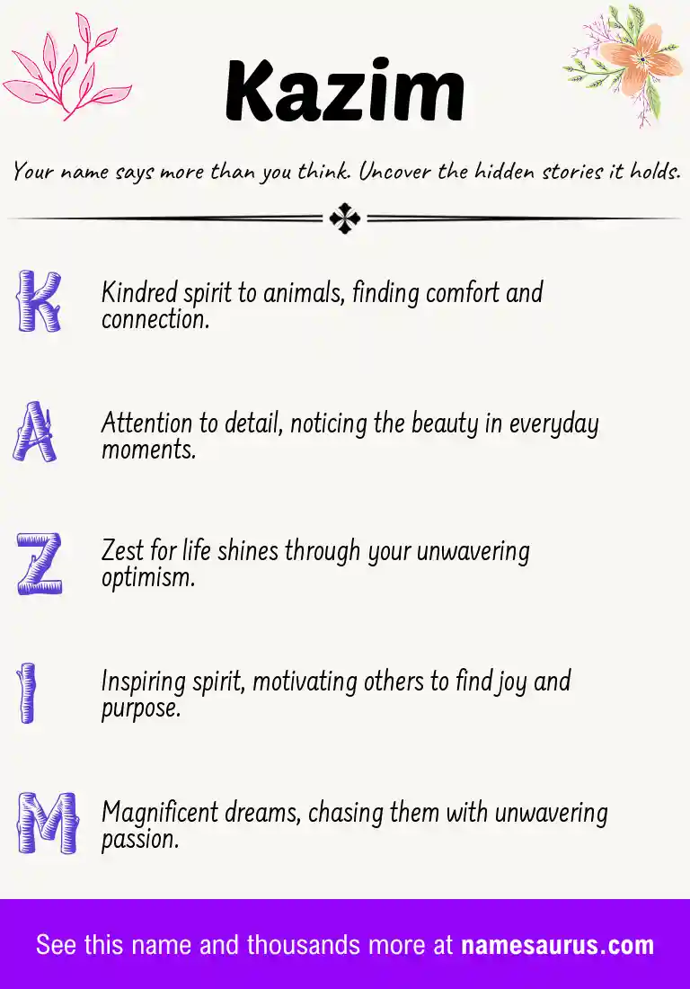 Acrostic poem about Kazim.