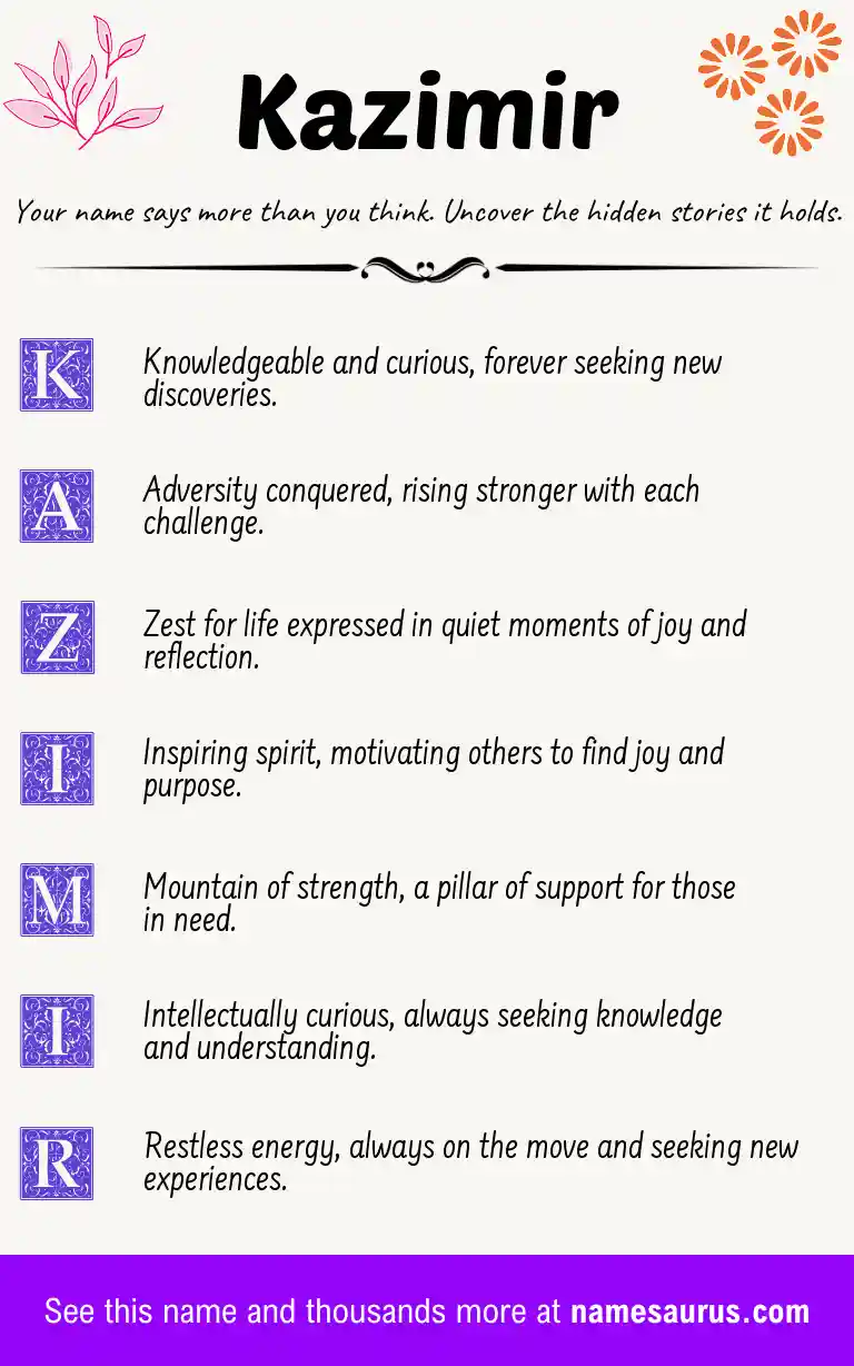 Acrostic poem about Kazimir.