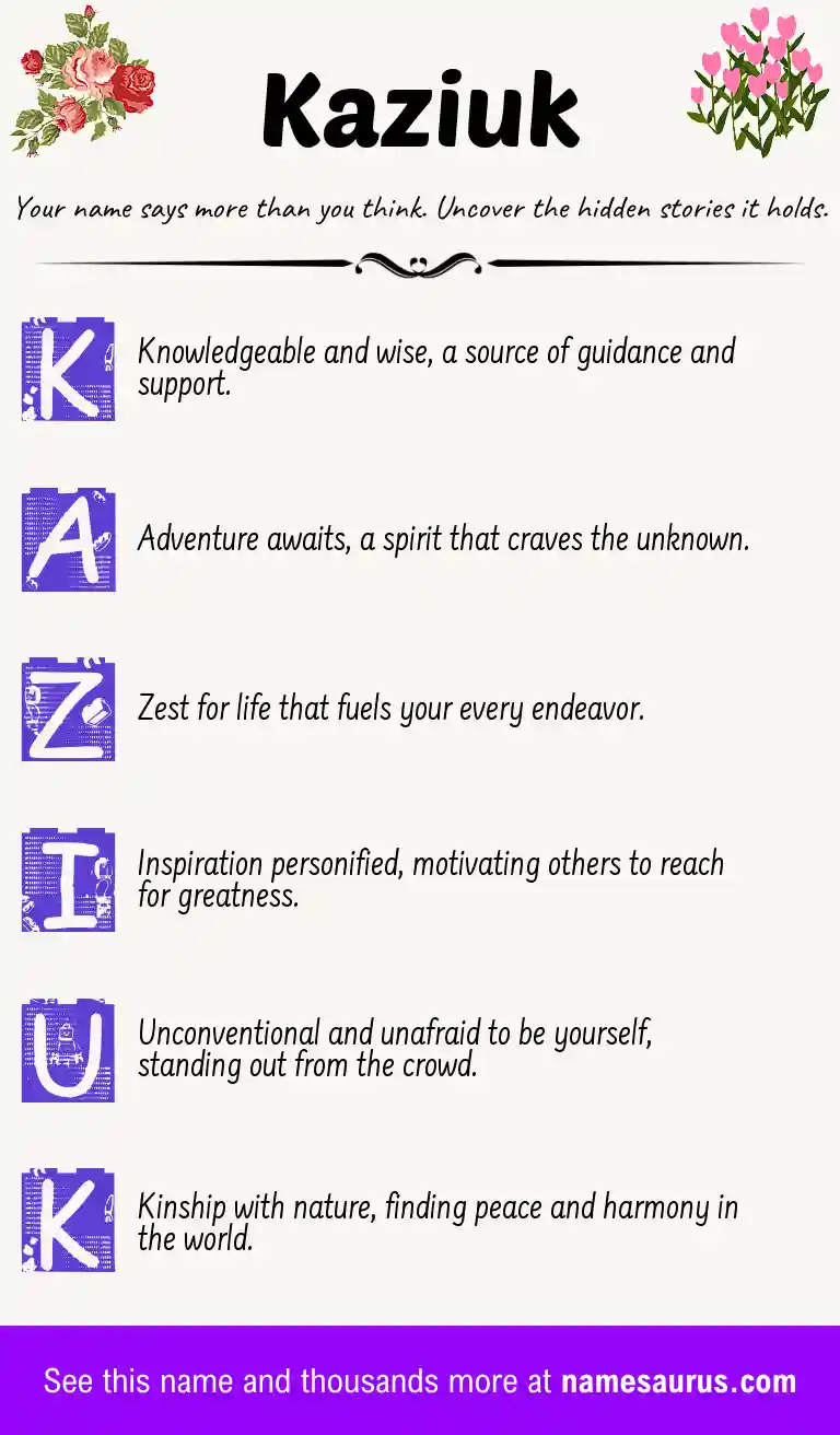 Acrostic poem about Kaziuk.