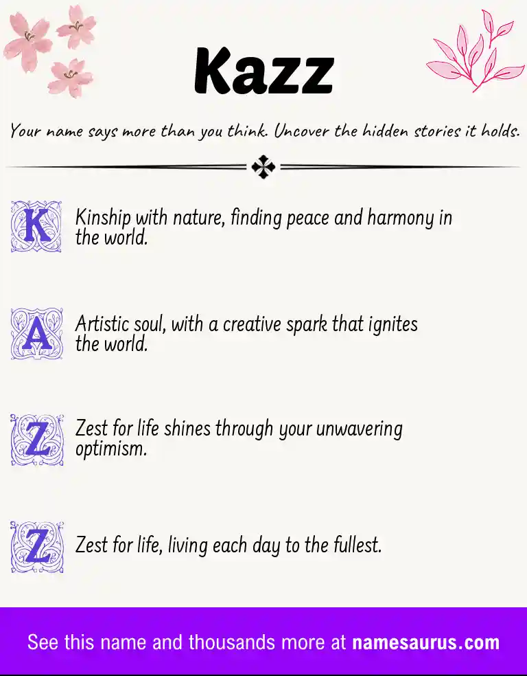 Acrostic poem about Kazz.