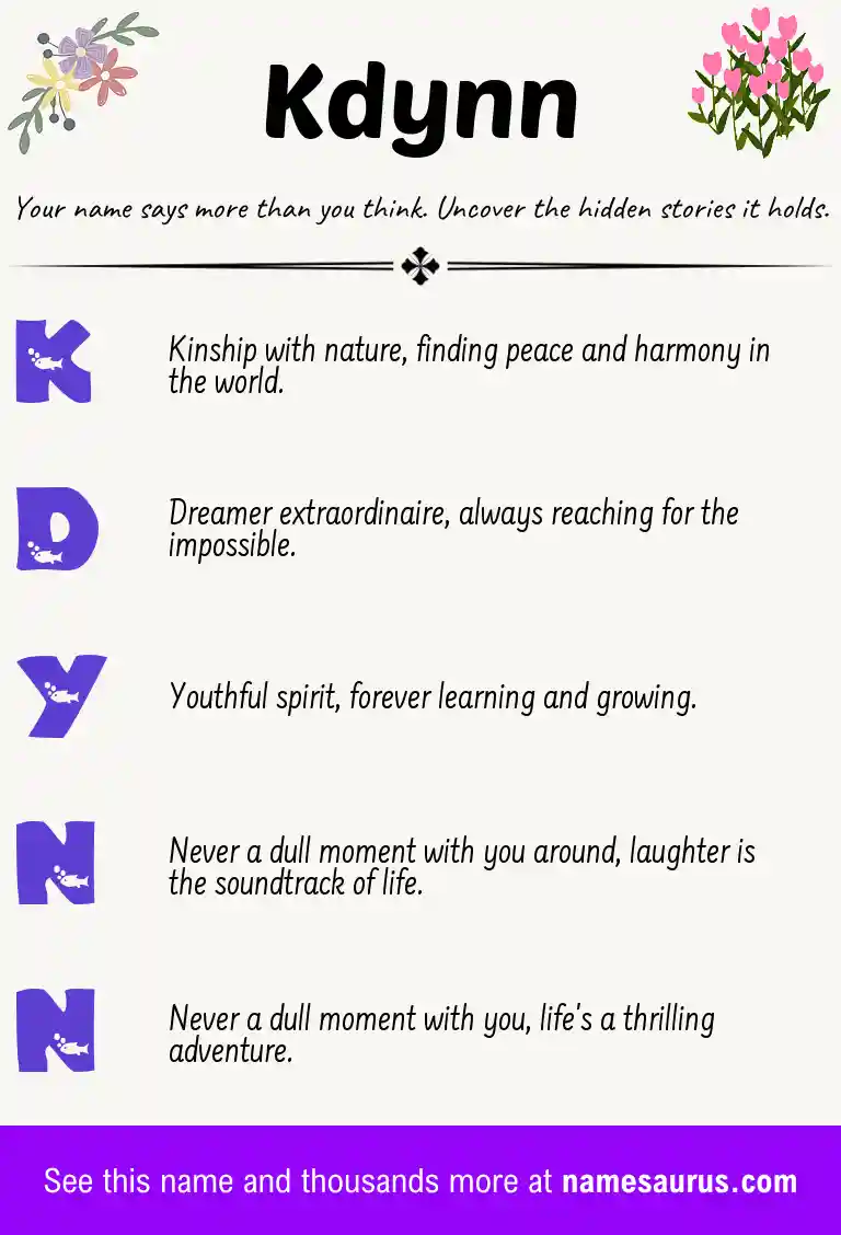 Acrostic poem about Kdynn.