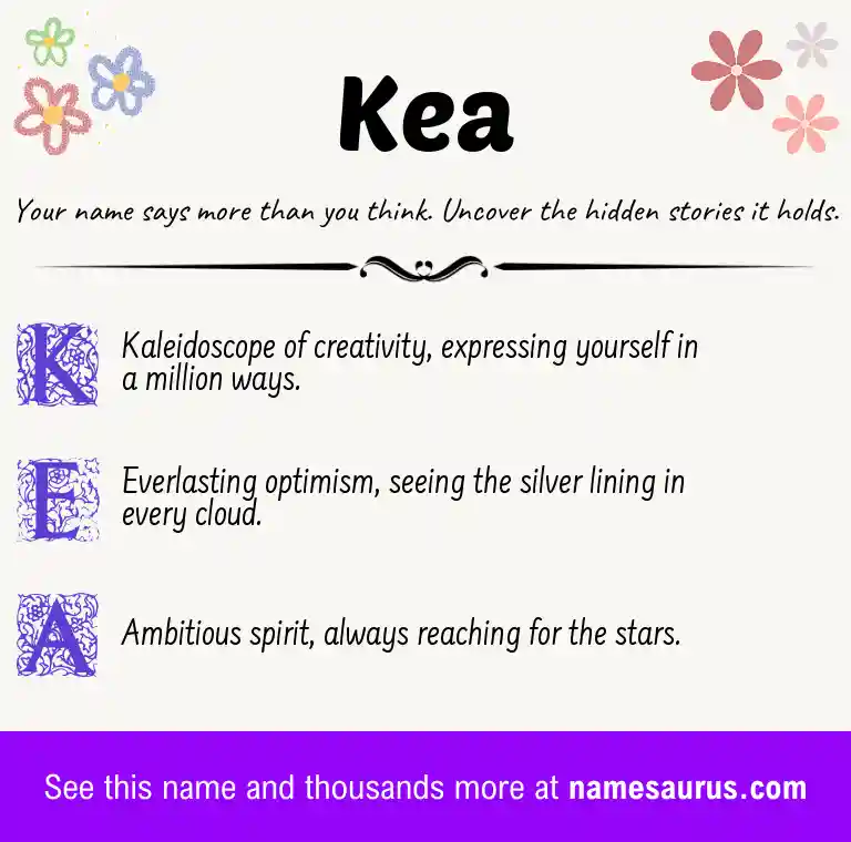 Acrostic poem about Kea.