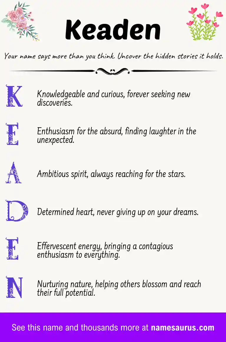Acrostic poem about Keaden.