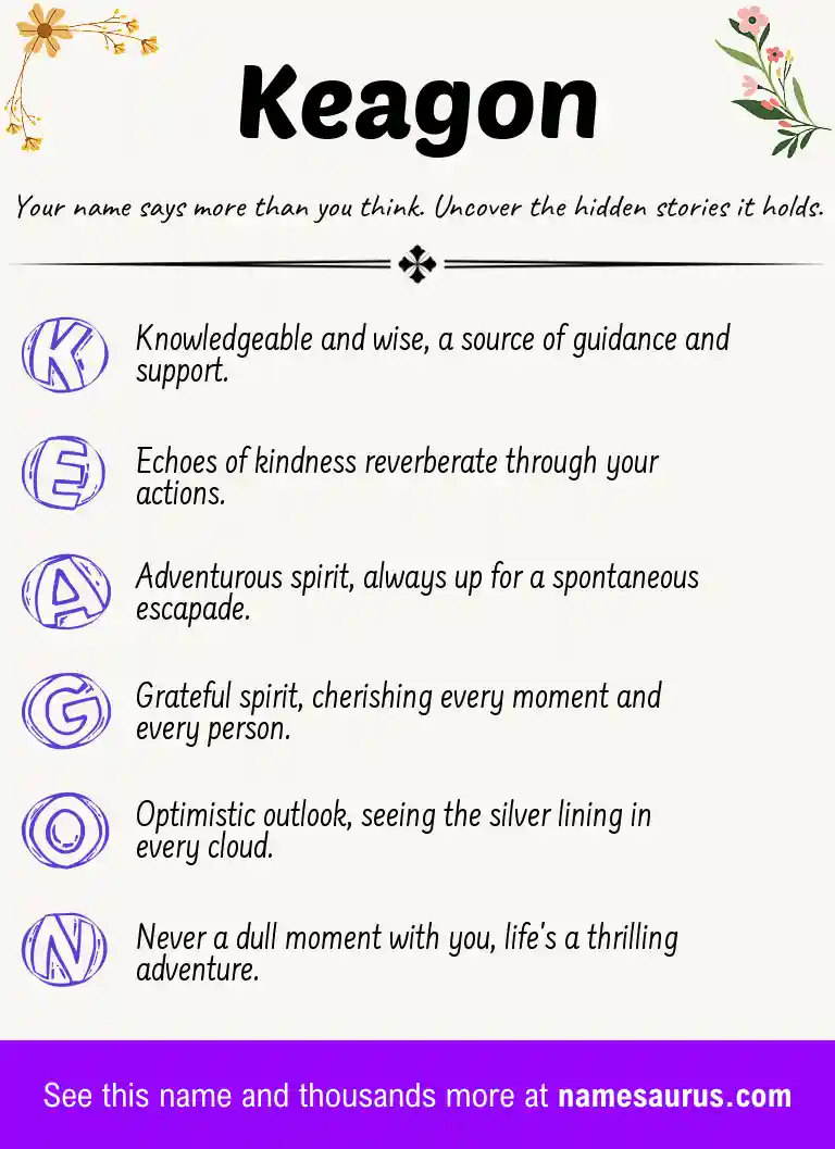Acrostic poem about Keagon.