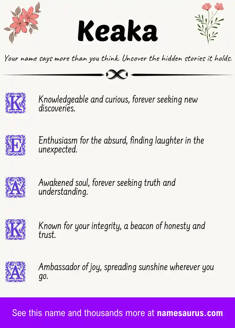 Acrostic poem about Keaka.