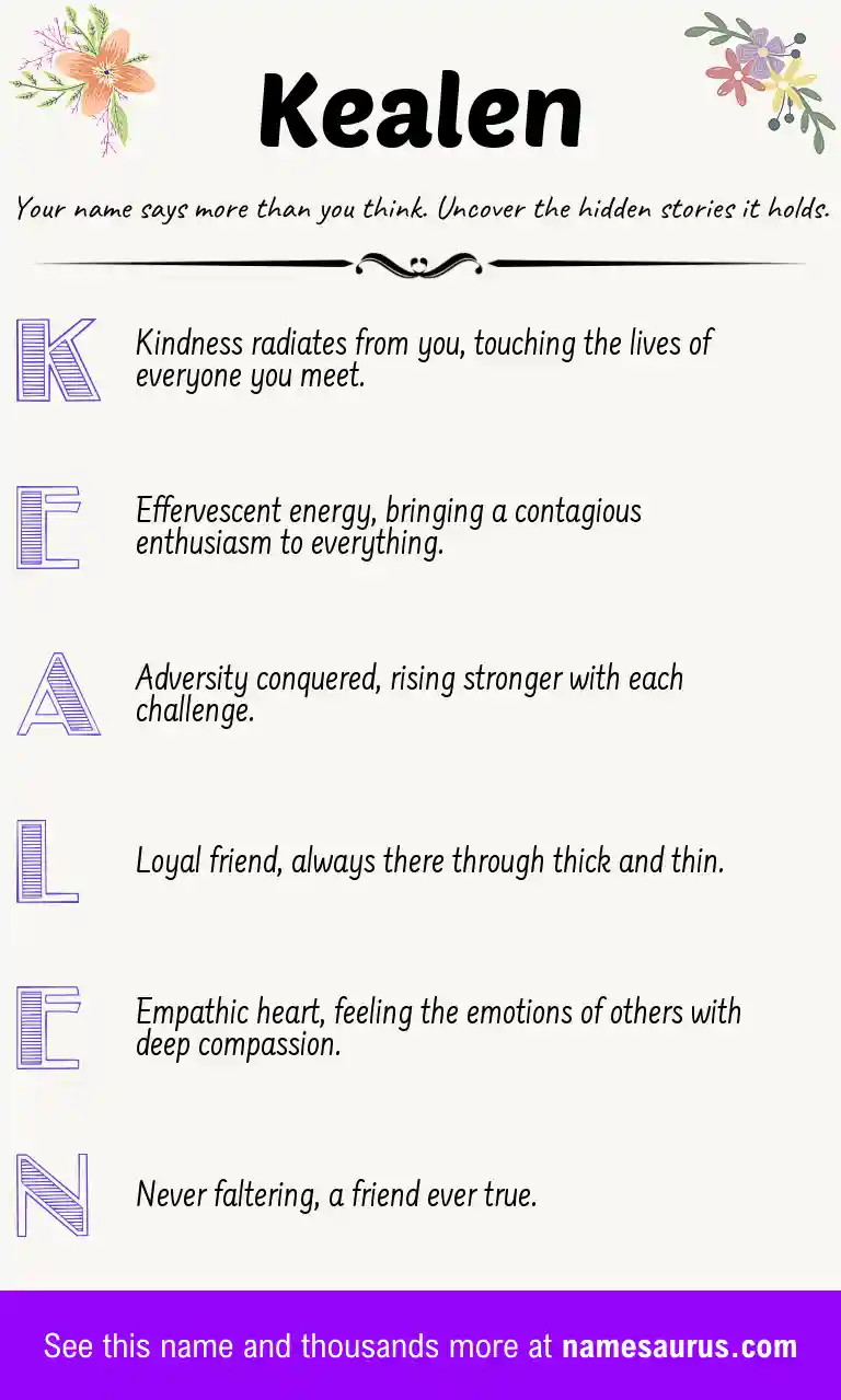 Acrostic poem about Kealen.