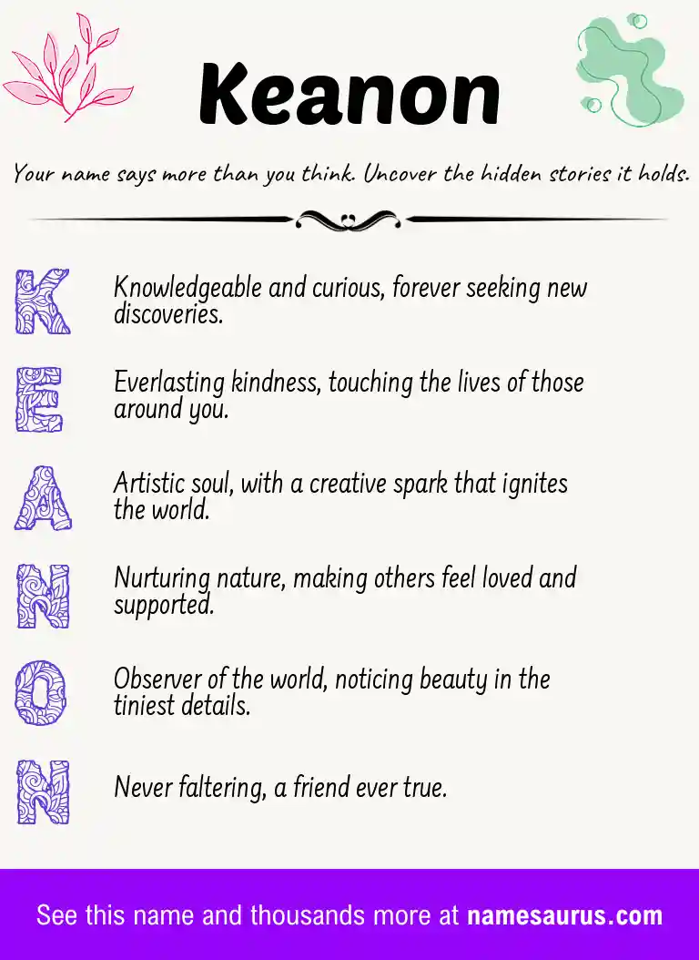 Acrostic poem about Keanon.