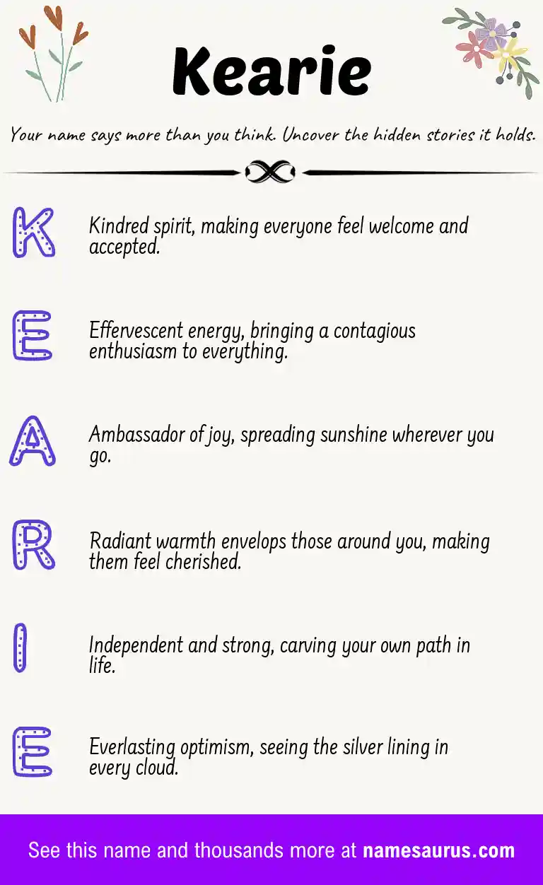 Acrostic poem about Kearie.