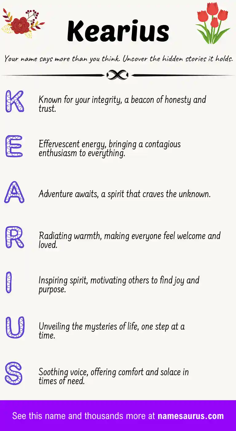 Acrostic poem about Kearius.