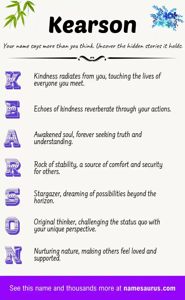 Acrostic poem about Kearson.