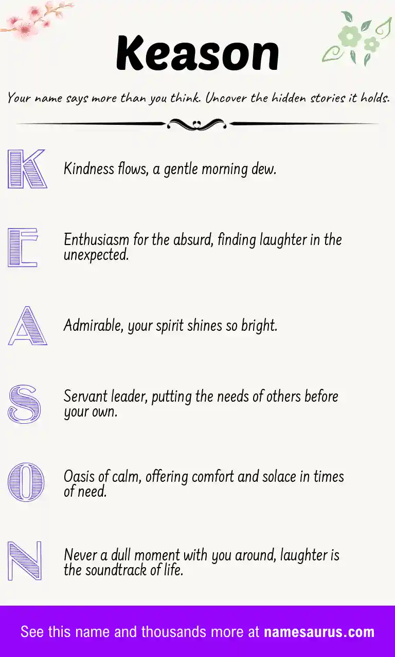 Acrostic poem about Keason.