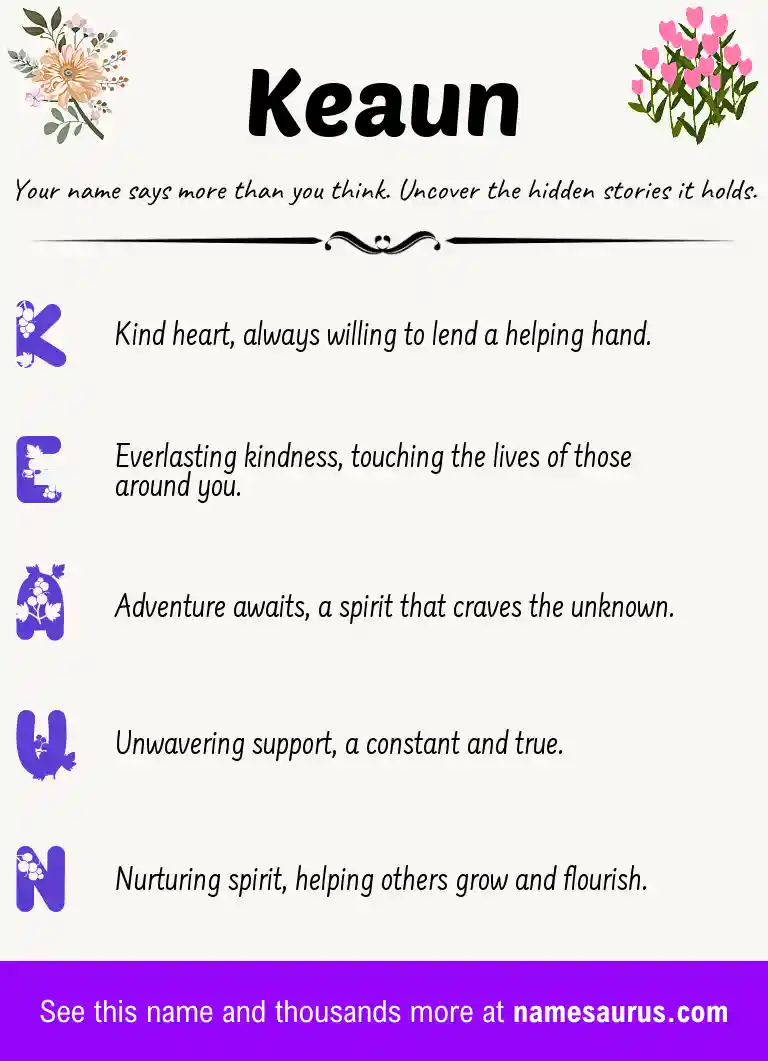 Acrostic poem about Keaun.