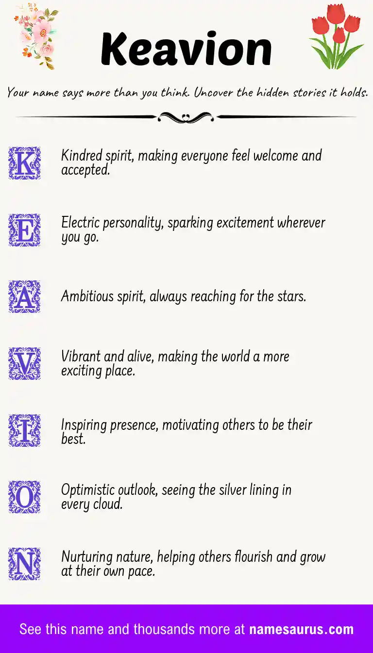 Acrostic poem about Keavion.