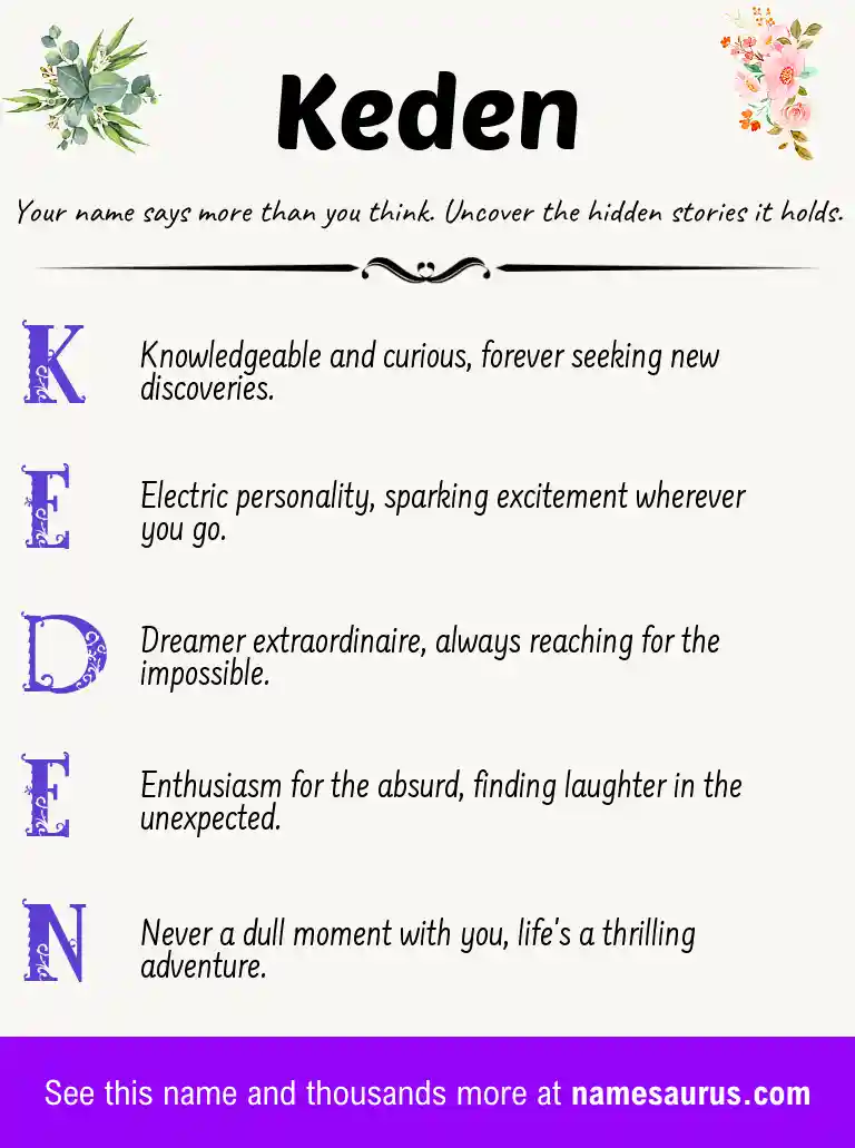 Acrostic poem about Keden.