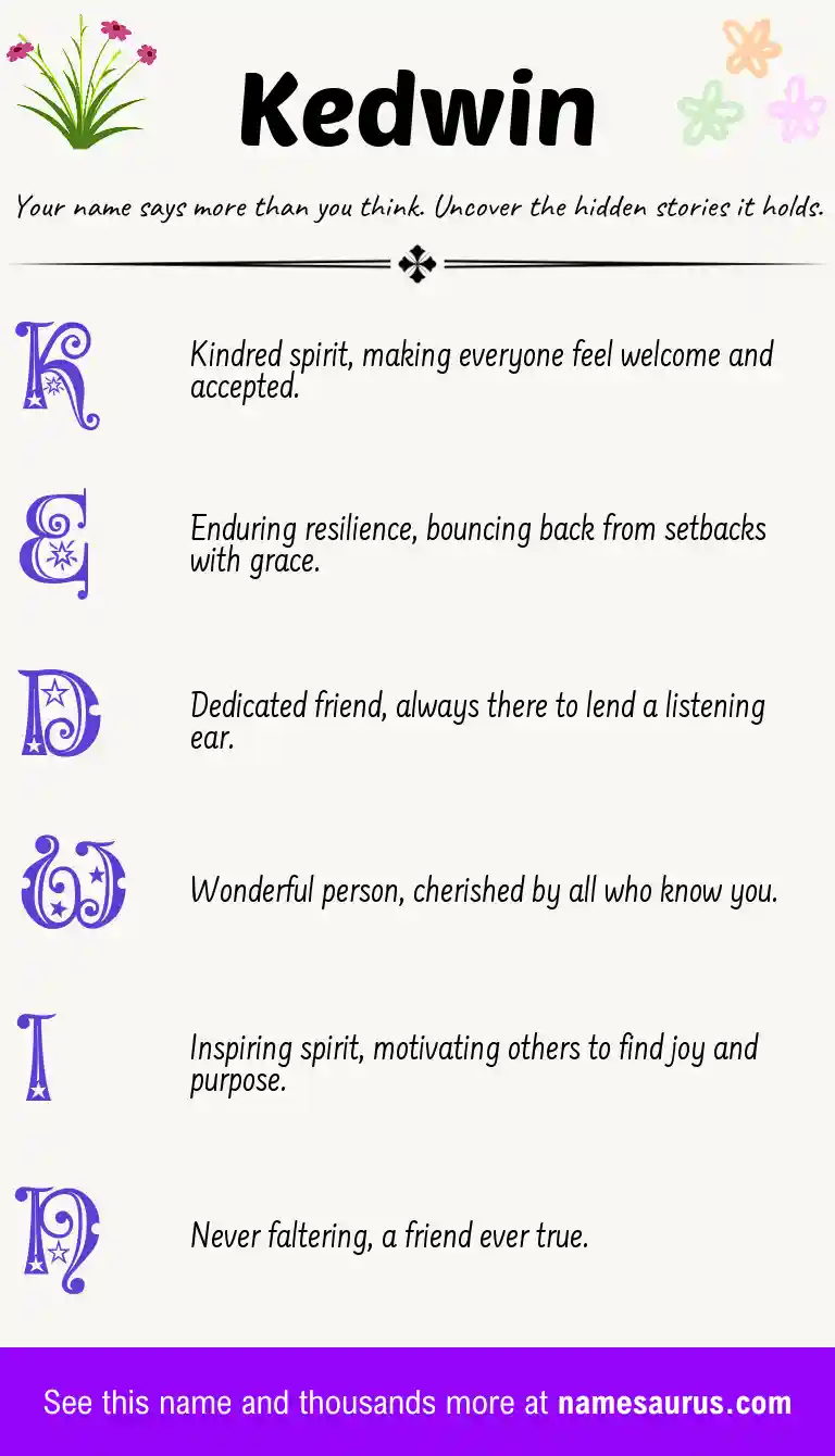 Acrostic poem about Kedwin.