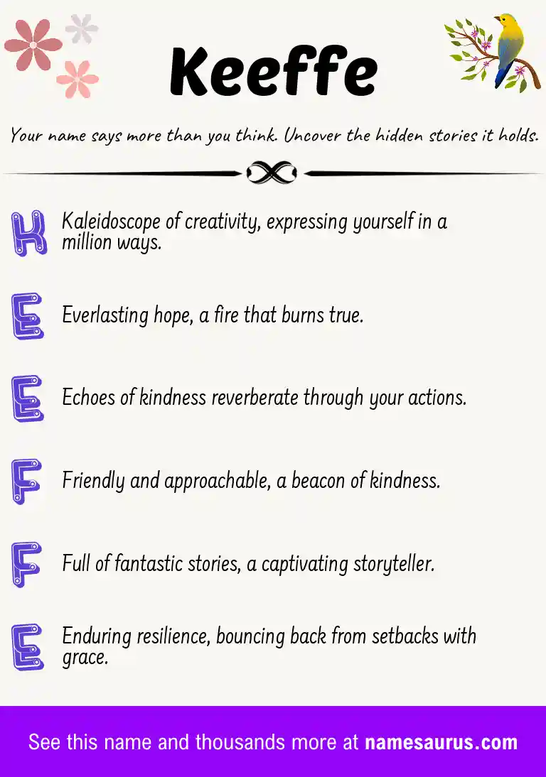 Acrostic poem about Keeffe.
