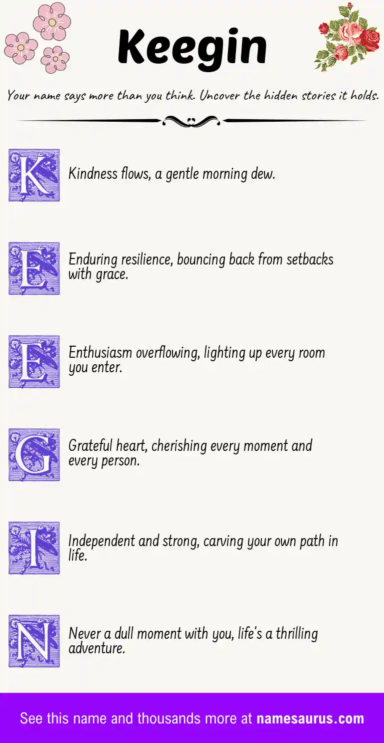 Acrostic poem about Keegin.