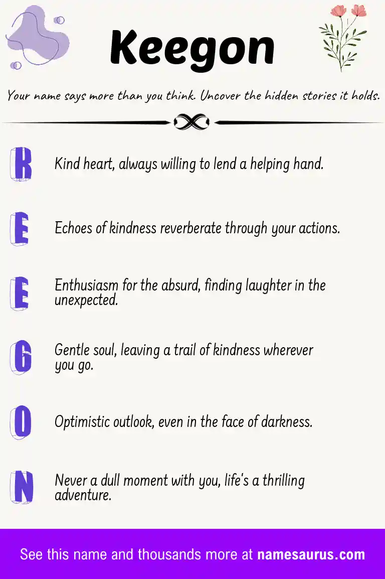 Acrostic poem about Keegon.