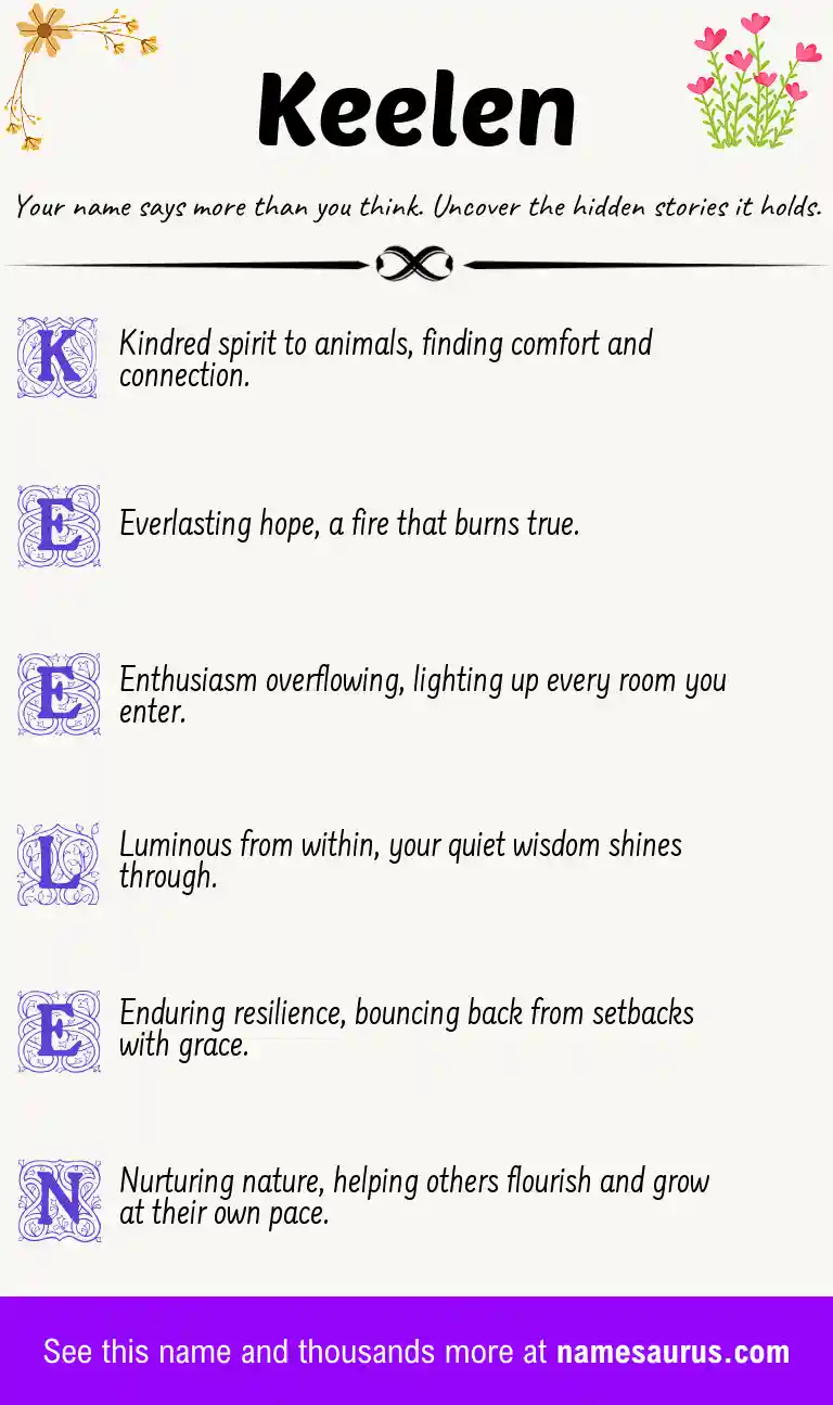 Acrostic poem about Keelen.