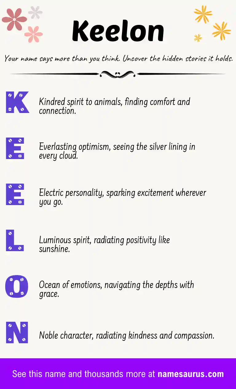 Acrostic poem about Keelon.