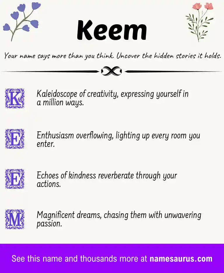 Acrostic poem about Keem.