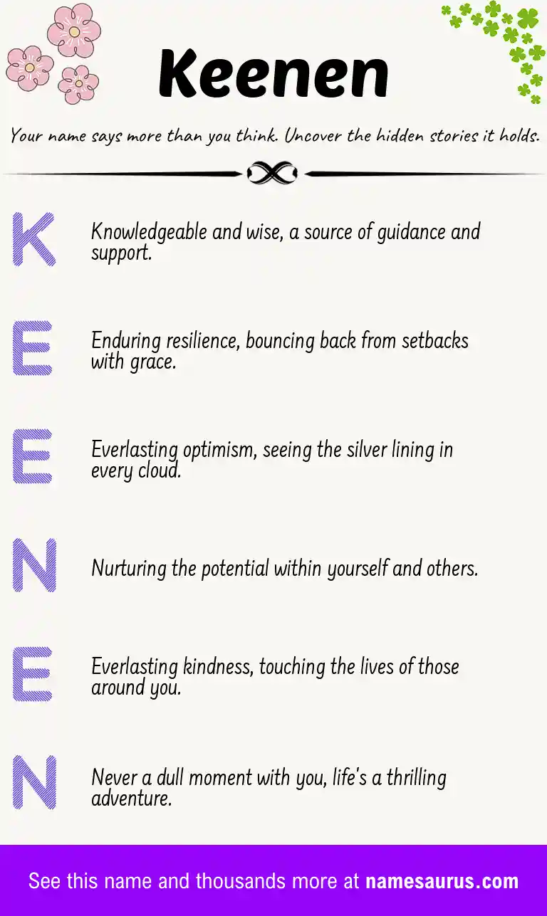 Acrostic poem about Keenen.