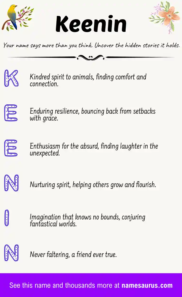 Acrostic poem about Keenin.