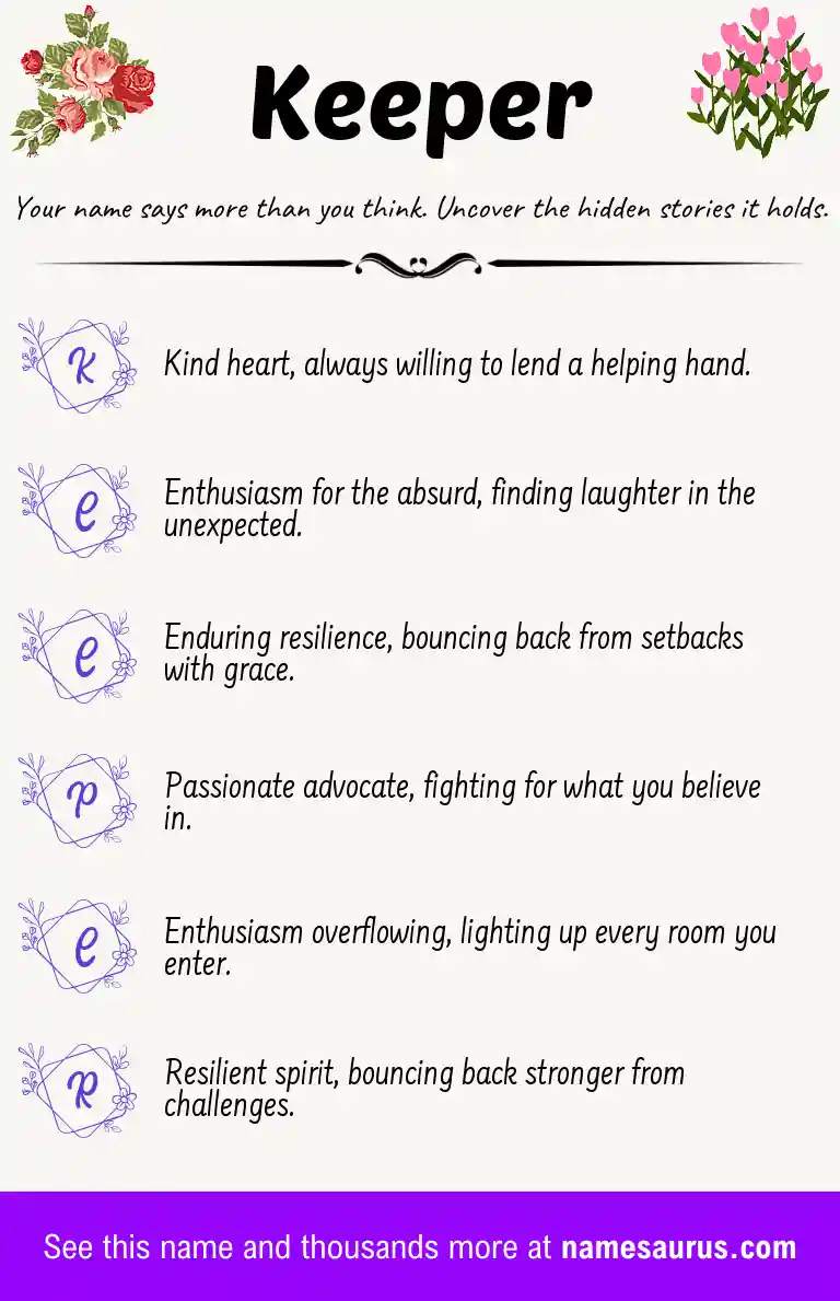 Acrostic poem about Keeper.