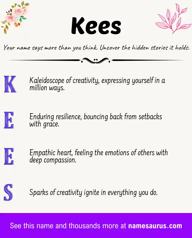 Acrostic poem about Kees.