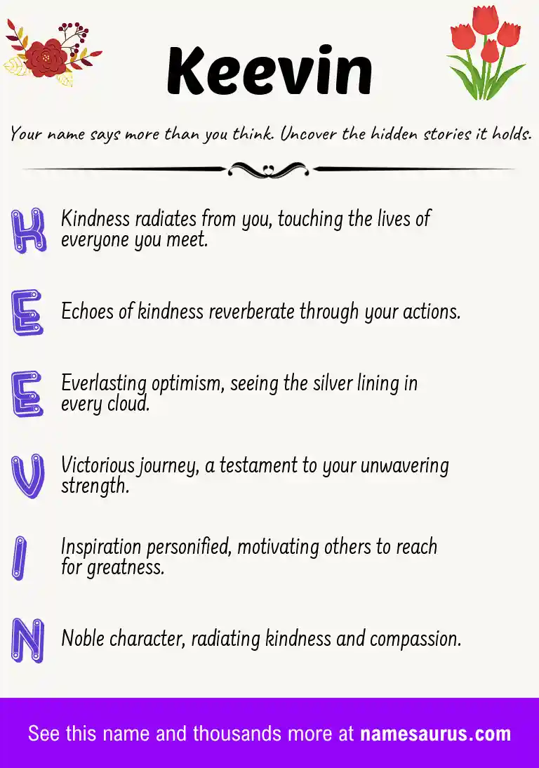 Acrostic poem about Keevin.