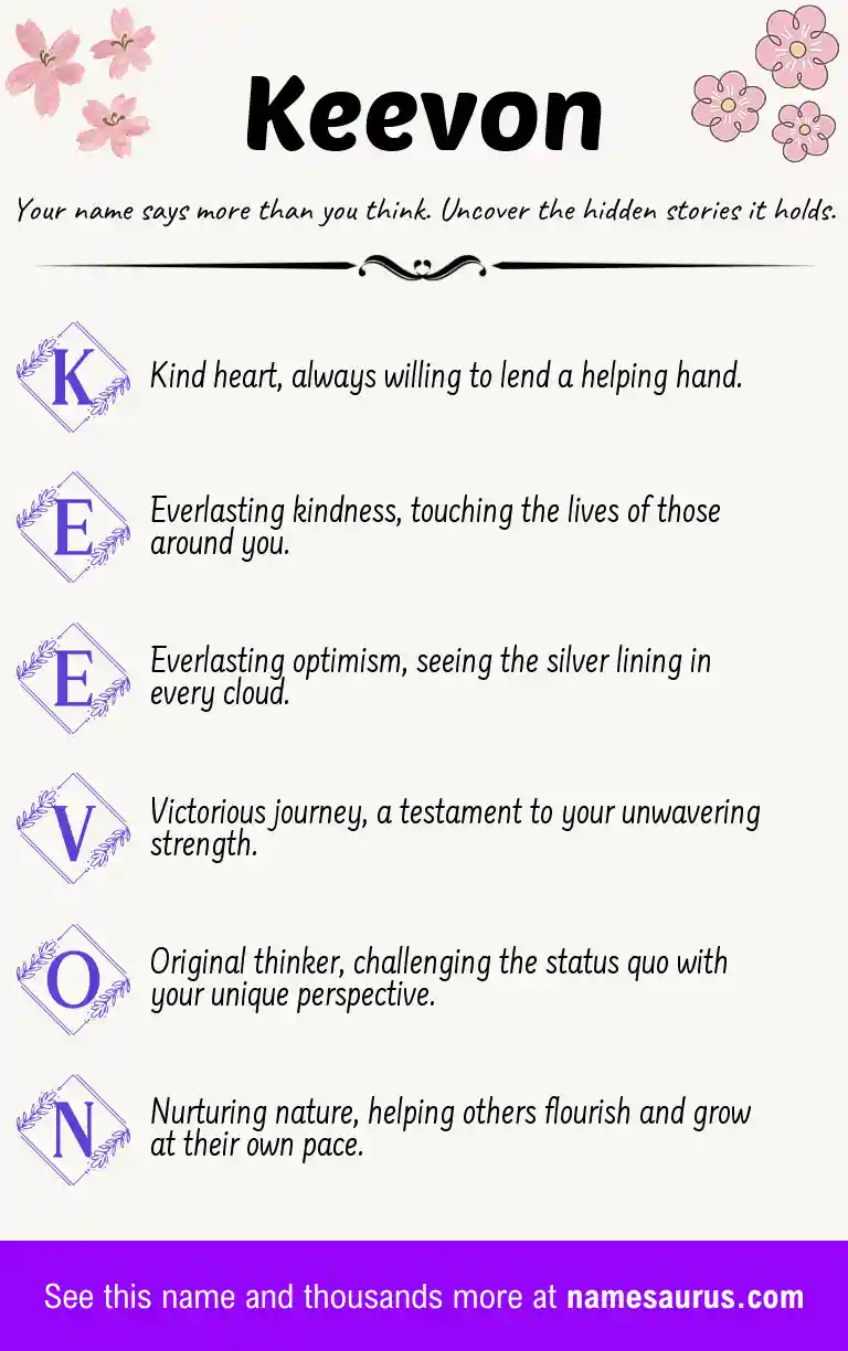 Acrostic poem about Keevon.