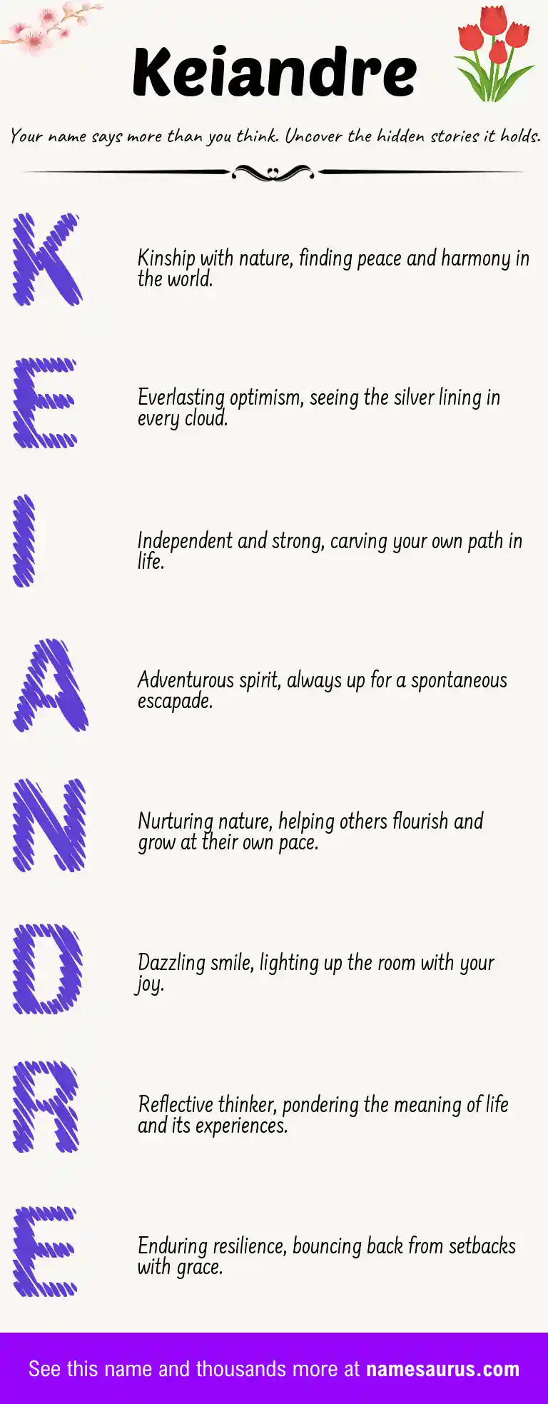 Acrostic poem about Keiandre.