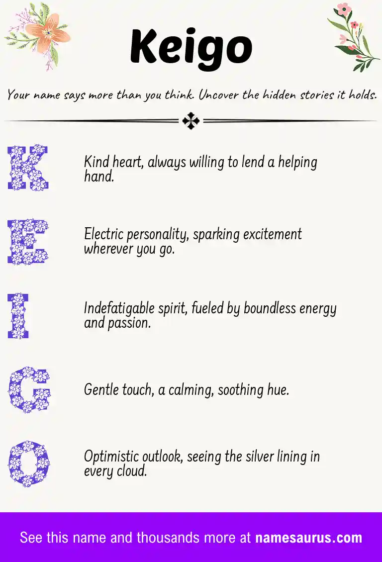 Acrostic poem about Keigo.
