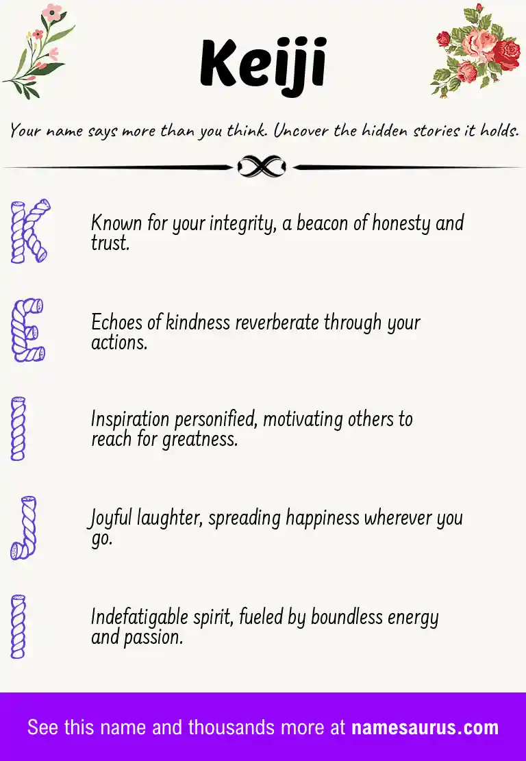 Acrostic poem about Keiji.