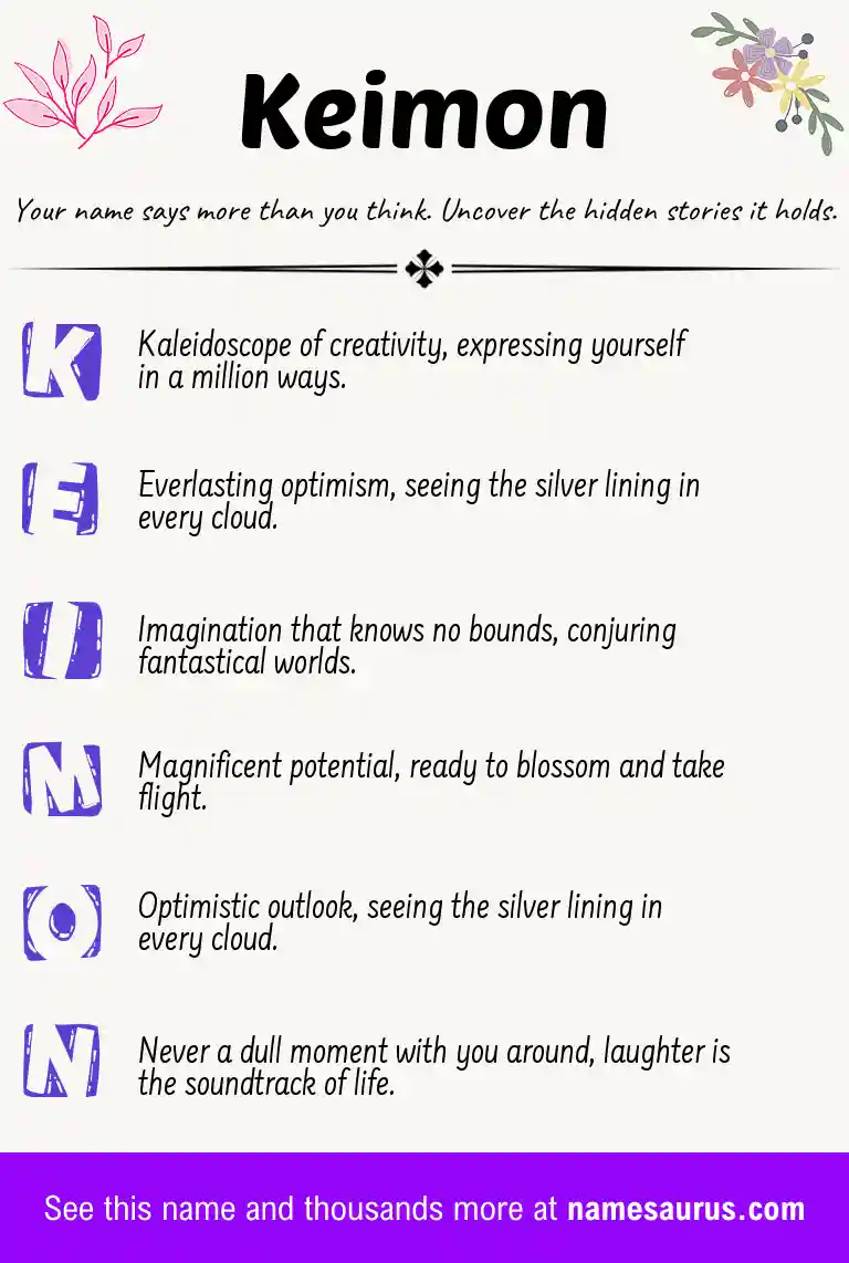 Acrostic poem about Keimon.