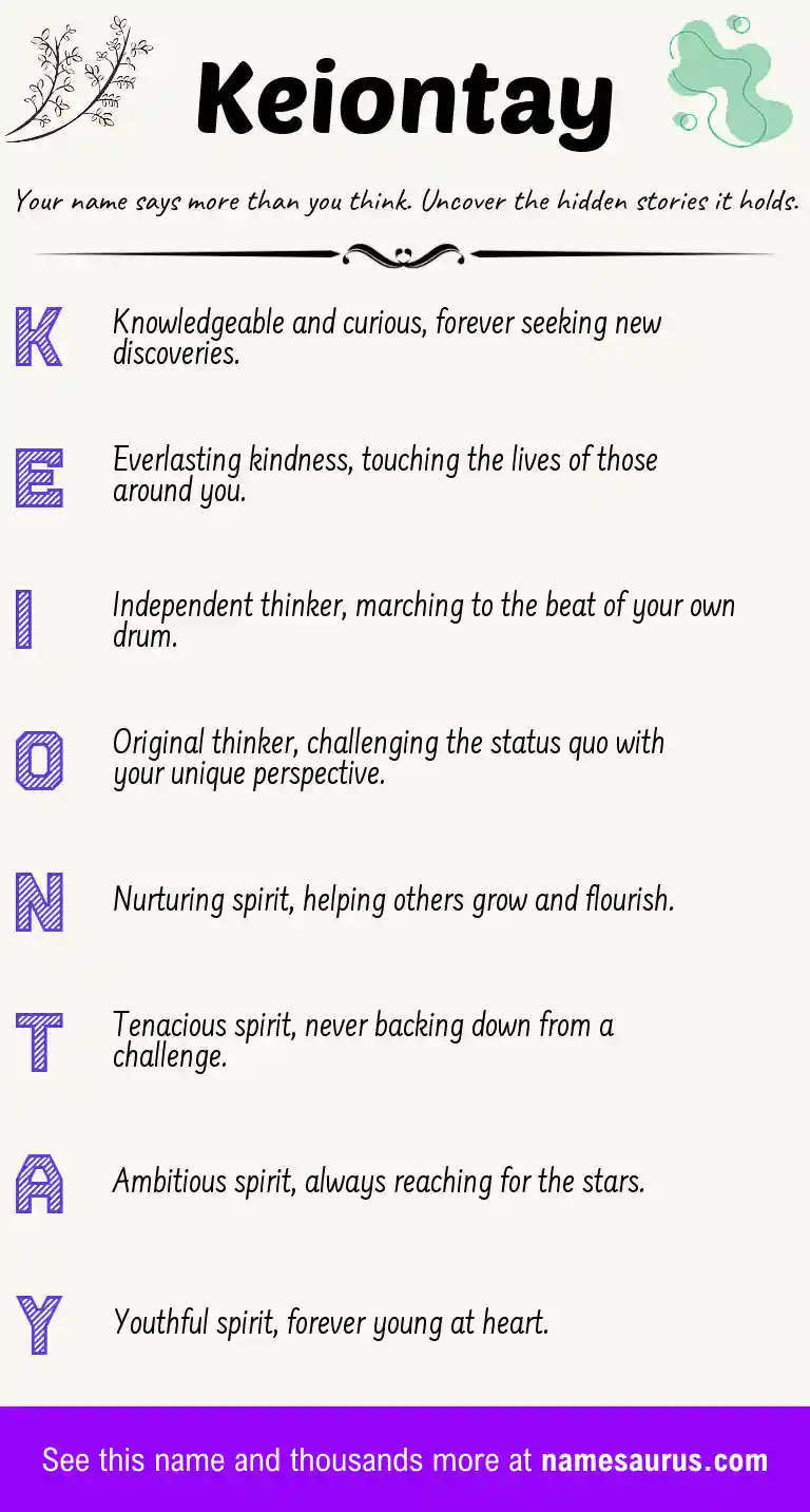 Acrostic poem about Keiontay.