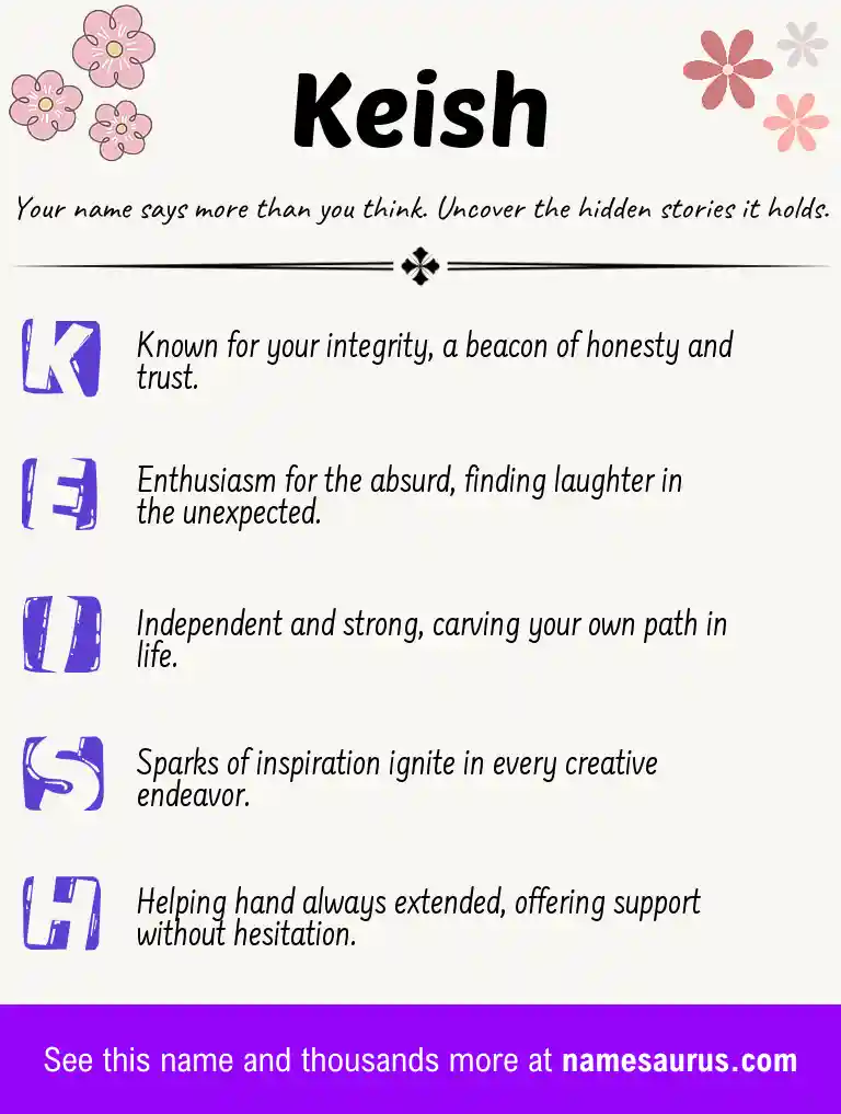 Acrostic poem about Keish.