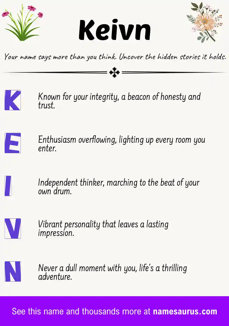 Acrostic poem about Keivn.